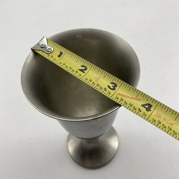 Vtg WEB Pewter Wine Goblet Cocktail Glass Pedestal Footed 6 5/8” Patina‎ Stains - Picture 10 of 10